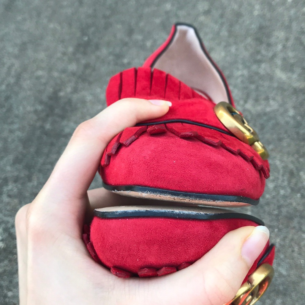 ❌SOLD ❌Gucci Marmont Red mid heels - Picture 5 of 8